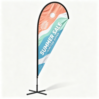 Drapeau à plumes personnalisé avec base et mât pour l'eau, idéal pour la publicité de lavage de voitures