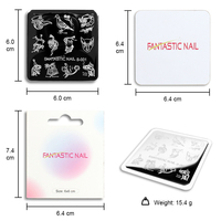 Plaque d'estampage d'ongle de transfert de motif Animal pour manucure, bricolage, 6x6cm plaque d'estampage d'art d'ongle