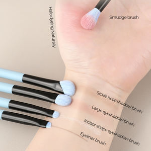 Ensemble de pinceaux de <span class=keywords><strong>maquillage</strong></span> cosmétique de haute qualité, 9 pièces, poils synthétiques doux vegan, manche en bois - Product Image 4