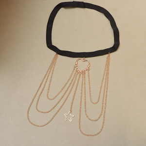 Heart Shape Zinc Alloy Body <b>Chain</b> With Star Pendant For Women Beach Wear Spring 2025 - Product Image 3