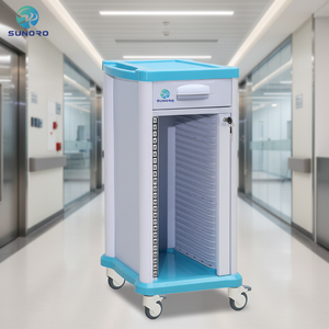 عربة طوارئ طبية متحركة SET24 من البلاستيك ABS لحفظ سجلات المرضى وسجلات التاريخ الطبي - Product Image 4