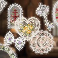 20 autocollants par paquet, série Fleurs dans la dentelle, autocollants décoratifs vintage pour journal DIY