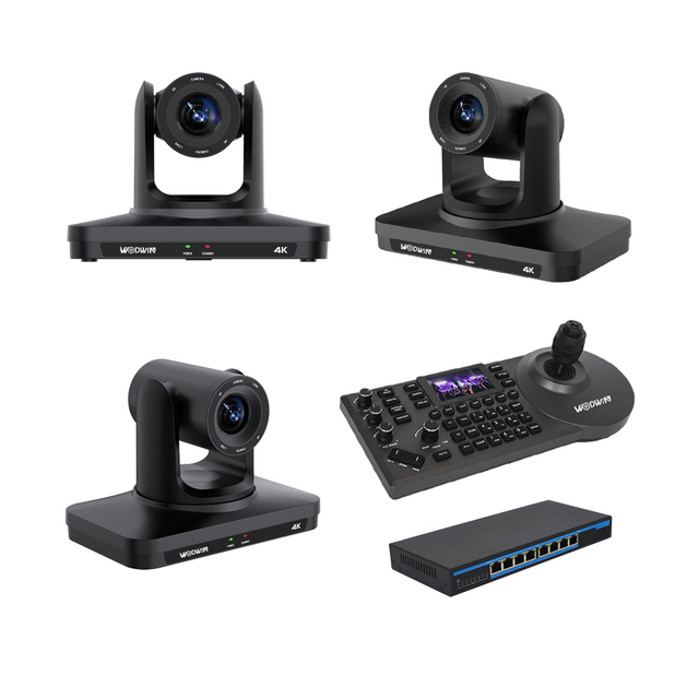 New 4K NDI PTZ Camera AI Auto Tracking Live Streaming 20X Zoom 340/120 PAN/TILT Conference Camera Bundle 36 Months Warranty