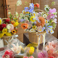 Aierflorist – Panier à fleurs en rotin naturel, moderne, étanche, durable, avec poignée, pour la maison et le jardin, vente en gros, faible MOQ