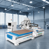 Routeur CNC double broche JIYU CH2-2J pour le travail du bois, découpe de panneaux, fraisage et rainurage, empilage automatique pour MDF et bois massif