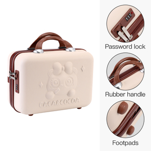 Borse da viaggio per il trucco personalizzabili bellissimo orso con gli addominali per la vendita calda <span class=keywords><strong>della</strong></span> ragazza 14 pollici di plastica alla moda borsa scatola di immagazzinaggio a strisce - Product Image 2