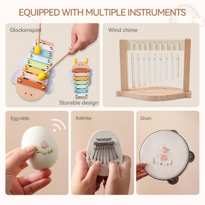 Ensemble d'instruments de musique en bois pour enfants, en promotion, kit de percussion pour l'apprentissage et le développement précoce - Product Image 5