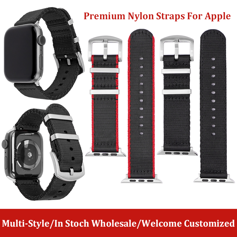 Wholesale Woven Nylon Canvas Fabric Smart Watch Bands Straps for Apple IWatch Series 8 7
