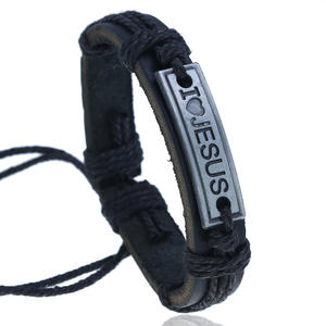 ट्रेंडी धार्मिक स्ट्रिंग बैंड बंगल क्रॉस आई प्रेमी जेसस शेर आकार लड़की - Product Image 4