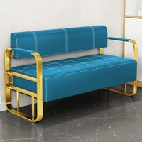Canapé d'attente en cuir PU personnalisé, banc long pour salon de coiffure, sièges de réception pour salon de beauté, magasin de vêtements, salon