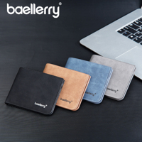 Dompet pendek Pria, kbaminimalis multi kartu dua lipat horisontal terbuka