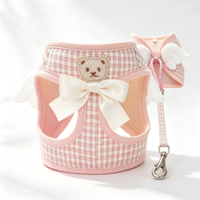 Offre Spéciale Printemps/Été : Harnais Respirant Universel en Maille avec Laisse pour Chiens et Chats, Motif Ailes et Ours