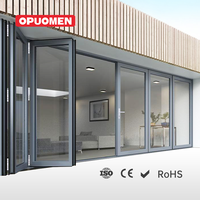 Ventana Plegable de Vidrio para Casa OPUOMEN, Producto Chino, Vidrio Templado, Aluminio, Ventana Plegable Eléctrica para Casa