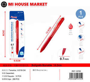 Stylo gel effaçable Ploney 0,7 mm rouge pour le bureau et l'école - Product Image 3