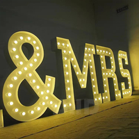 Lettre lumineuse de 4 pieds pour décoration de mariage rustique, cadre en métal, ampoules LED personnalisées