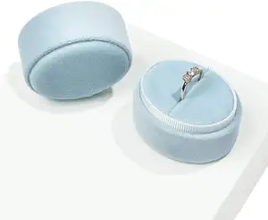 2024 cajas redondas de anillos de joyería de terciopelo caja de regalo especial para pendientes colgante y caja de pulsera