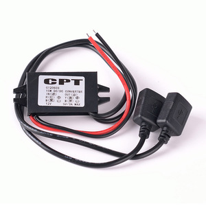 Car Power Converter 12V to 5V 3A Dual <b>USB</b> Type A Fast Charger Cigarette Lighter <b>Plug</b> Step Down Module for Mobile Phone Charging - Product Image 2