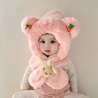 Gorro de Bebé con Bufanda Integrada, Protección para el Cuello, Lindo y Súper Adorable, Gorro de Protección para los Oídos para Niños en Otoño e Invierno