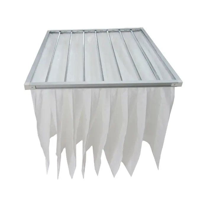 AHU Aluminum Galvanized Frame 8 Pockets Bag Filter F5 F9