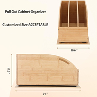 Étagères de rangement de cuisine modernes en bambou personnalisées, organisateur coulissant sur pied avec séparateurs pour plateaux, planches à découper, plaques de cuisson et casseroles