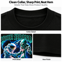 Kaos Oblong Pria Ukuran Besar Sablon Grafis Label Pribadi Grosir, Custom Print Streetwear Kerah Bulat Kasual