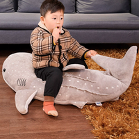 Nouvel arrivage : Grande peluche baleine bleue, peluche requin-éléphant, oreiller requin-éléphant, poupée de câlin pour fille à motifs.
