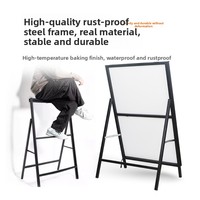 Support d'affichage rectangulaire sur pied éclairé par LED pour centres commerciaux et restaurants ; ultra-fin, portable et pliable