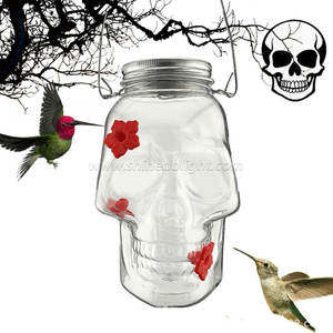 Crânio Humming Birds Alimentadores Ao Ar Livre Halloween Decoração Birdfeeders À Prova De Intempéries Fácil Limpo Humming Birds Alimentadores Néctar - Product Image 6
