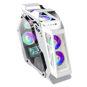 Torre de M-ATX de escritorio para Gaming, carcasa de alta calidad con ventiladores de refrigeración RGB, LED, para servidor de PC