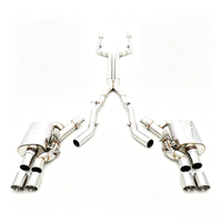 Système d'échappement Valvetronic 650i en acier inoxydable, silencieux de course Catback, embouts quadruples, épaisseur 1,5 mm, poli miroir, 2 entrées, 2012-2017