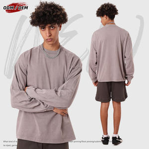 Heavyweight 100%cotton Batik <b>Patchwork</b> Long Sleeve Vintage T-<b>shirt</b> 285grams O-neck Oversized Men's t <b>Shirt</b> for Autumn - Product Image 3