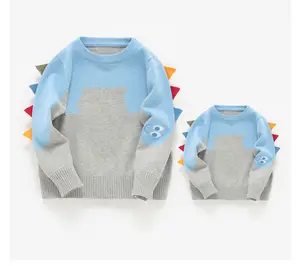 New Design ODM Spring/Fall Mommy&Me Outfits Family Matching Clothing Sweet Cute Cartoon Dragon Long Sleeves Crew Neck Pullover