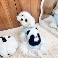 Pull en tricot à pois Panda pour chat, vente en gros, vêtements pour chat