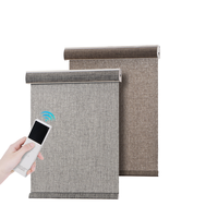 Persianas Enrollables Motorizadas Inalámbricas con Batería Recargable Integrada, Cassette con Filtro de Luz y Inserto de Tela para Hogar Inteligente y Oficina