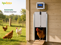 Porte automatique pour poulailler HPSFENCE, durable, légère, avec minuterie et capteur de lumière, étanche, en ABS, pour volailles de ferme