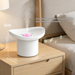 เครื่องเพิ่มความชื้นในอากาศพร้อมไฟ LED RGB เครื่องพ่นไอน้ำแบบหยดน้ำเต้นระบำ เครื่องกระจายกลิ่นอโรมาเธอราพี น้ำมันหอมระเหย - Product Image 2