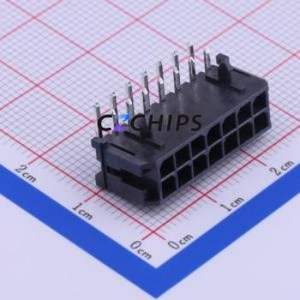 430451400 Wire-to-Board Pin Header Bent Lead Through Hole,P=3mm Connector 2x7P 3mm Right Angle Insert Micro-Fit (MX 3.0) - Product Image 1