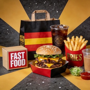 Envases tipo clamshell para hot dogs y hamburguesas, cajas de cartón kraft para papas fritas, caja para empacar alimentos. - Product Image 2