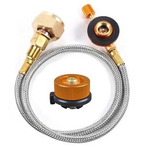 สายแปลงเติมแก๊สแบบพกพา ทำจากทองเหลือง ยาว 60 ซม. ชุดวาล์วแปลงถังโพรเพน สำหรับเตาแคมป์ปิ้ง - Product Image 5