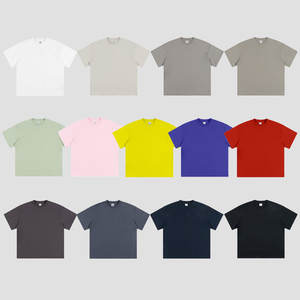 Streetwear de luxe T-shirt blanc lourd 100% coton surdimensionné goutte épaule Boxy T-shirt court pour hommes - Product Image 4