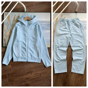 2025 grosir NOCTA desain baru Tracksuit pria Tech Fleece ritsleting berkerudung pria dua potong Set pakaian Gym pakaian latihan kebugaran setelan - Product Image 3