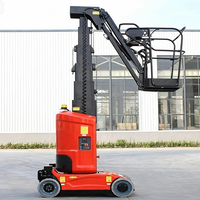 9,2m Vertikaler Mastlift mit Ausleger 200kg Traglast Selbstfahrender Elektrischer Ein-Mann-Lift für Schmalgangbetrieb