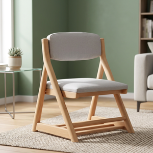 Chaise de salon moderne en bois, dossier solide, design ergonomique, style scandinave, mobilier pour la maison - Product Image 3