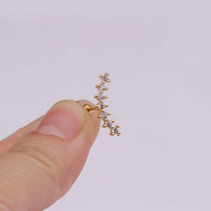 YW 20G الكلاسيكية تشيكوسلوفاكيا القمر زهرة الغضروف اللولب الغراب برغي الفص الخلفي قرط الاذن المرصع الجملة الأذن ثقب المجوهرات - Product Image 5