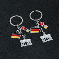 Porte-clés personnalisé en métal émaillé vintage, souvenirs de pays, drapeaux de Colombie, du Canada, de Cuba, du Costa Rica, du Mexique, de la Jamaïque, du drapeau allemand, tourisme