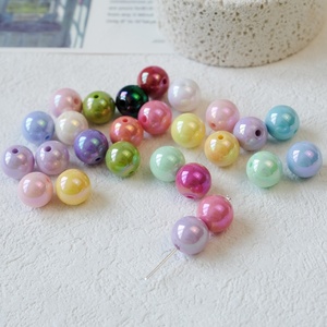 Perles rondes en acrylique plaquées de couleur UV de 12 à 16 mm, perles colorées, perles en vrac, bracelet DIY, accessoires de bijoux faits à la main - Product Image 4