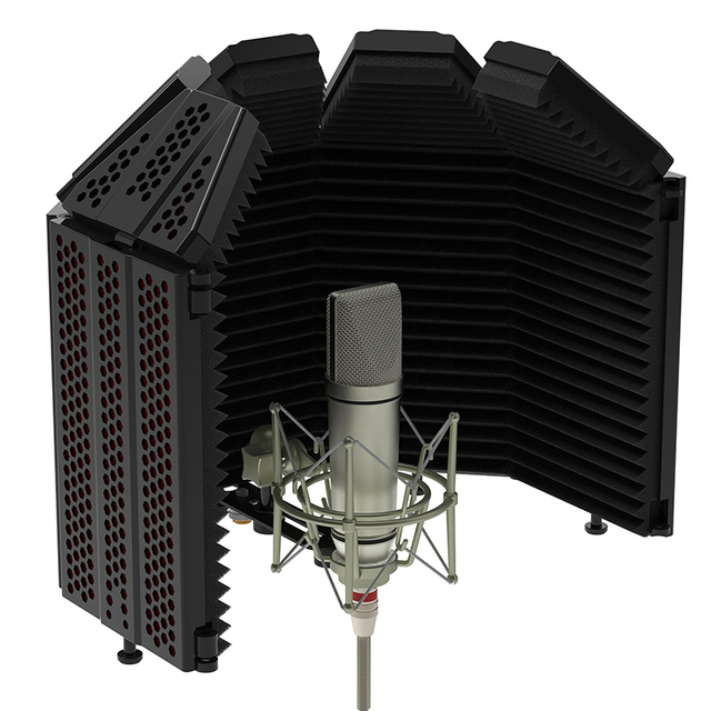 Microphone Noise Isolation Shield Microphone Isolation Shield with Stand Isolation Microphone Cover