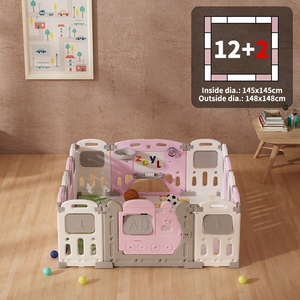 Parque Infantil para Bebés, Corralito de 12+2 Paneles, Multifuncional, Nuevo Diseño, Centro de Actividades Seguro con Puerta, Corralito Portátil - Product Image 1