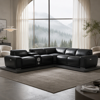 Canapé en cuir électrique en forme de L, design moderne, multifonctionnel, pour home cinéma et détente