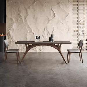 Table à manger Deer Cry en bois massif, structure en bois courbé rectangulaire, meubles de salle à manger stables - Product Image 1